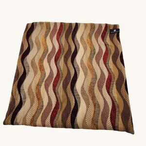 Newport VTG Throw Pillow Cover Wavy Earth Tone Pattern Square 19x19 Cotton Blend